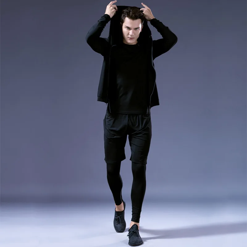 Men's Compression Sportswear Suits Gym Tights Training Clothes Workout Jogging Sports Set Running Tracksuit Dry Fit Plus Size
