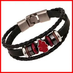 Мода Красный Смола браслет два Вид застежка выберите кожаный браслет Для мужчин кожаный браслет