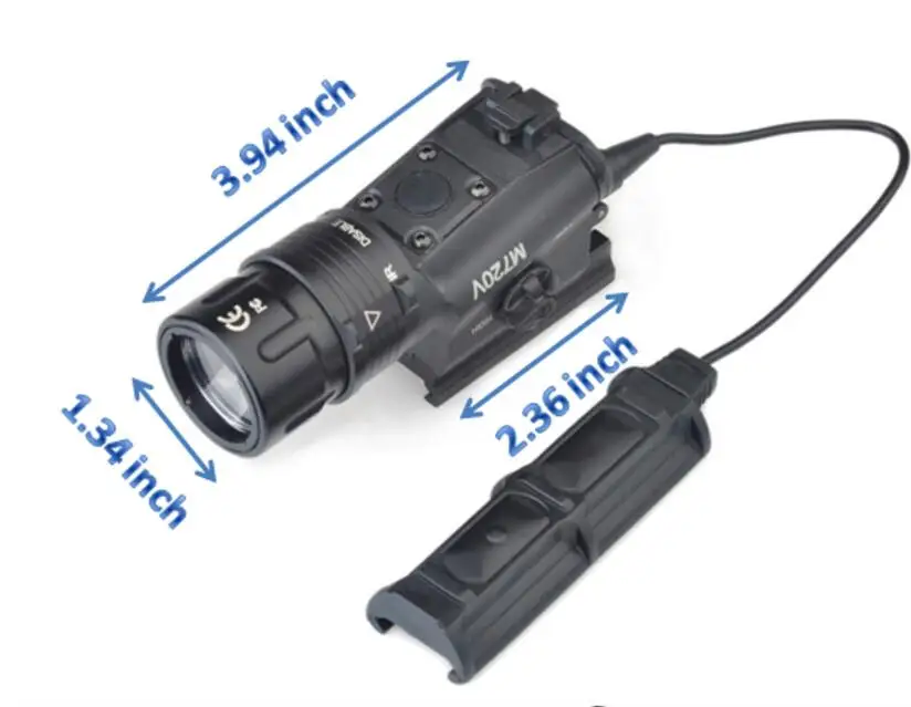 Tocha com M93 Wadsn Airsoft Surefir Scout Luz Estroboscópica Led 500lumens Arma Tatical Caça qd Montagem M720v 7 Wadsn airsoft surefir m720v scout luz estroboscópica