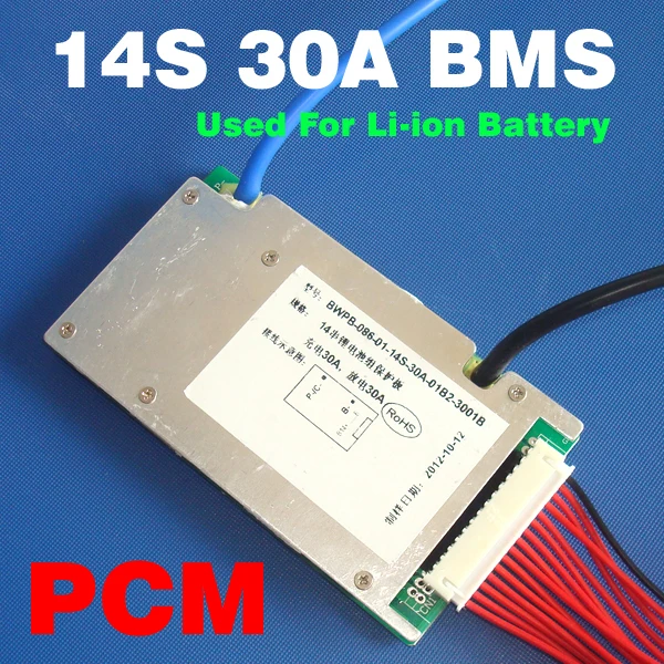 51,8 V BMS 14S BMS PCM используется для 51,8 V комплект литий-ионный батарей 51,8 V 14S 30A BMS/PCM с функцией баланса