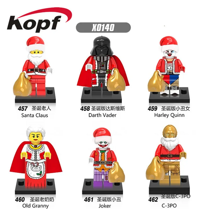 

Single Sale Super Heroes Christmas Gift Darth Vader Harley Quinn Old Granny C-3PO Building Blocks Bricks Toys for children X0140