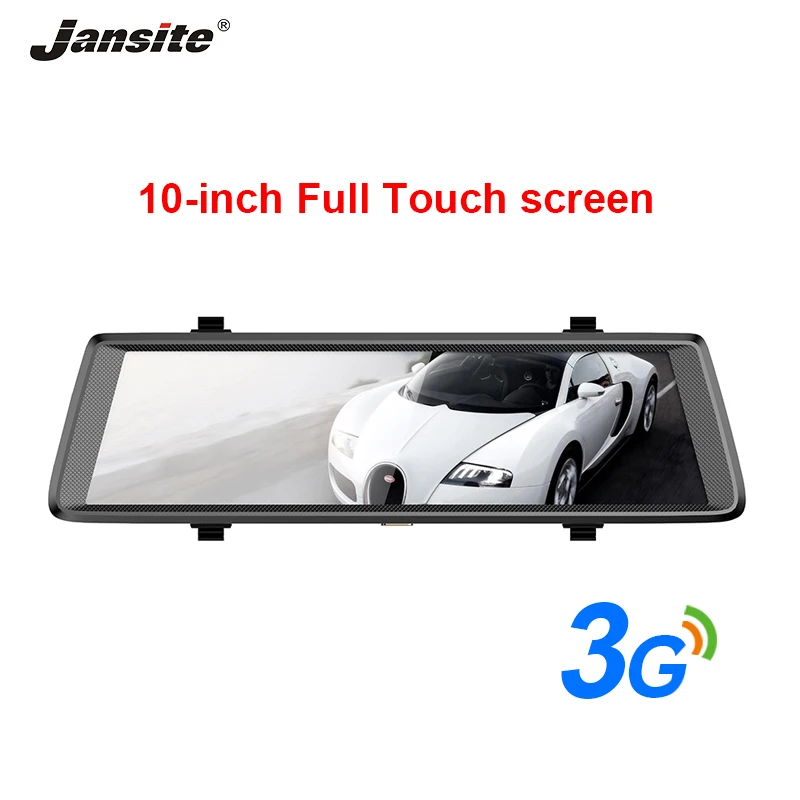 

Jansite 3G WIFI Car DVR 10" Touch Screen Dual Lens Android Car Camera ADAS Remote Monitor Rear View Mirror GPS Bluetooth 16G ROM