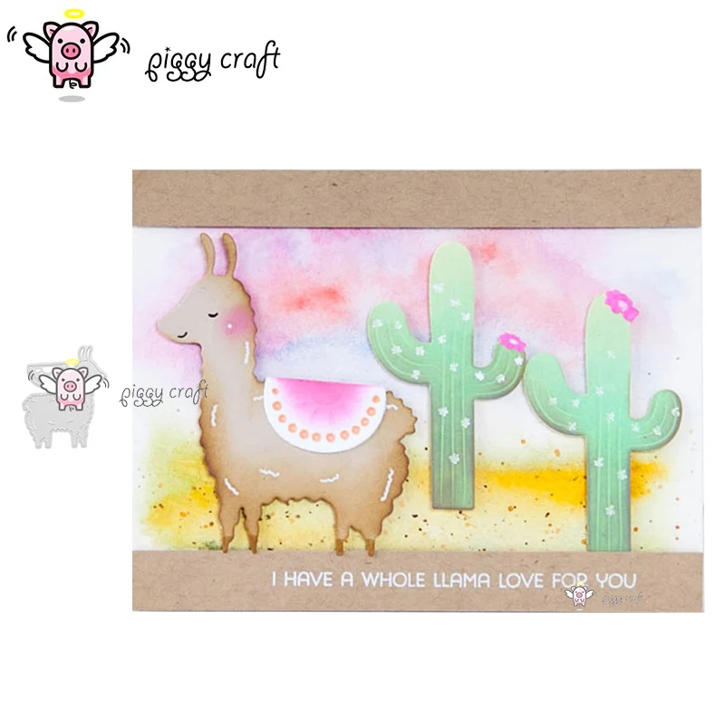 

Piggy Craft metal cutting dies cut die mold Alpaca card decoration Scrapbook paper craft knife mould blade punch stencils dies