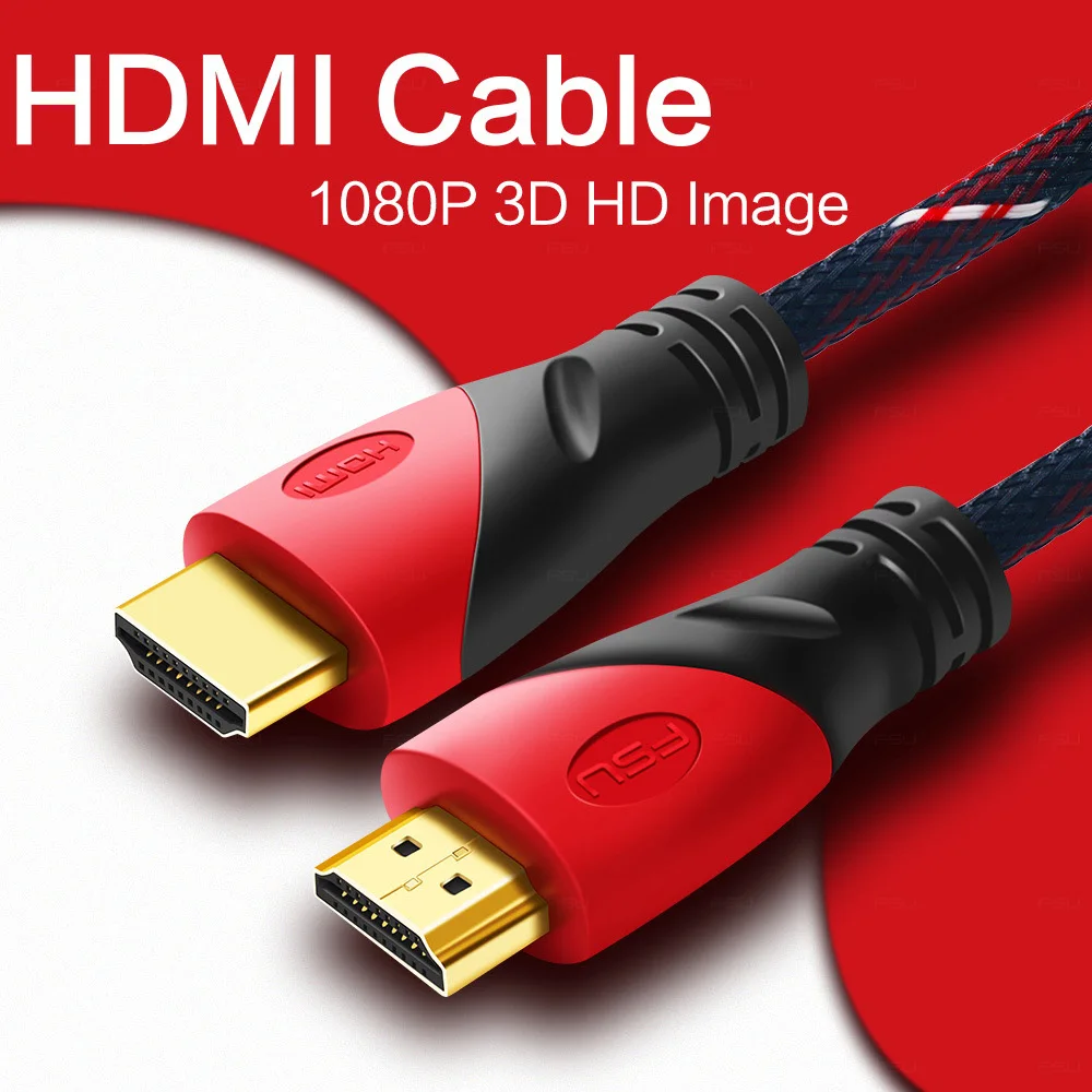 Тонкий нейлоновый позолоченный hdmi-кабель с поддержкой 3D 1080P hdmi-hdmi кабель 0,5 м 1 м 1,5 м 15 м кабель для мультимедийных устройств