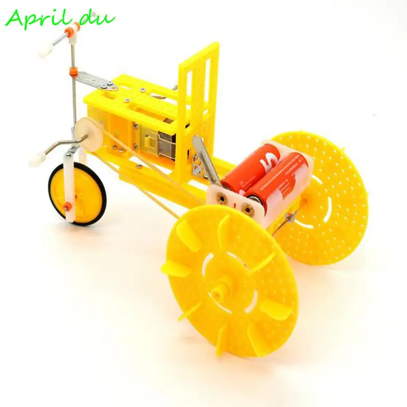 

April Du New Arrival Science Kit for Children Electrical Tricycle Physics Experiment DIY Assembly Model Kids Educational Toys