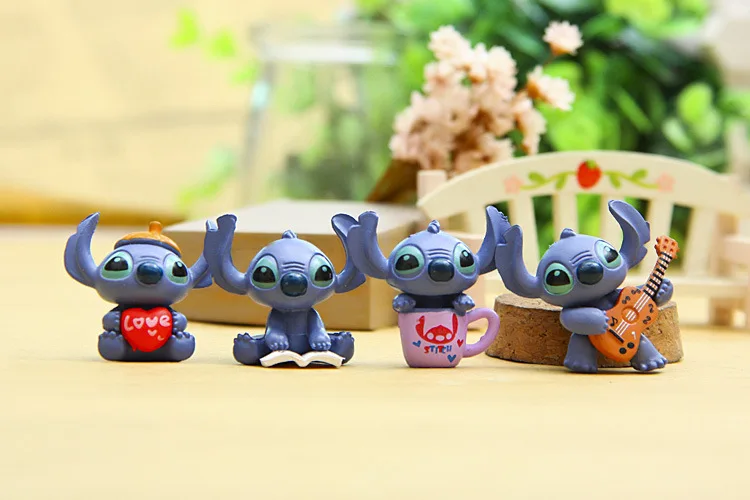 4pcs Mini Stitch Lilo Figurines Set Diy Baking Doll 2018 New Lilo