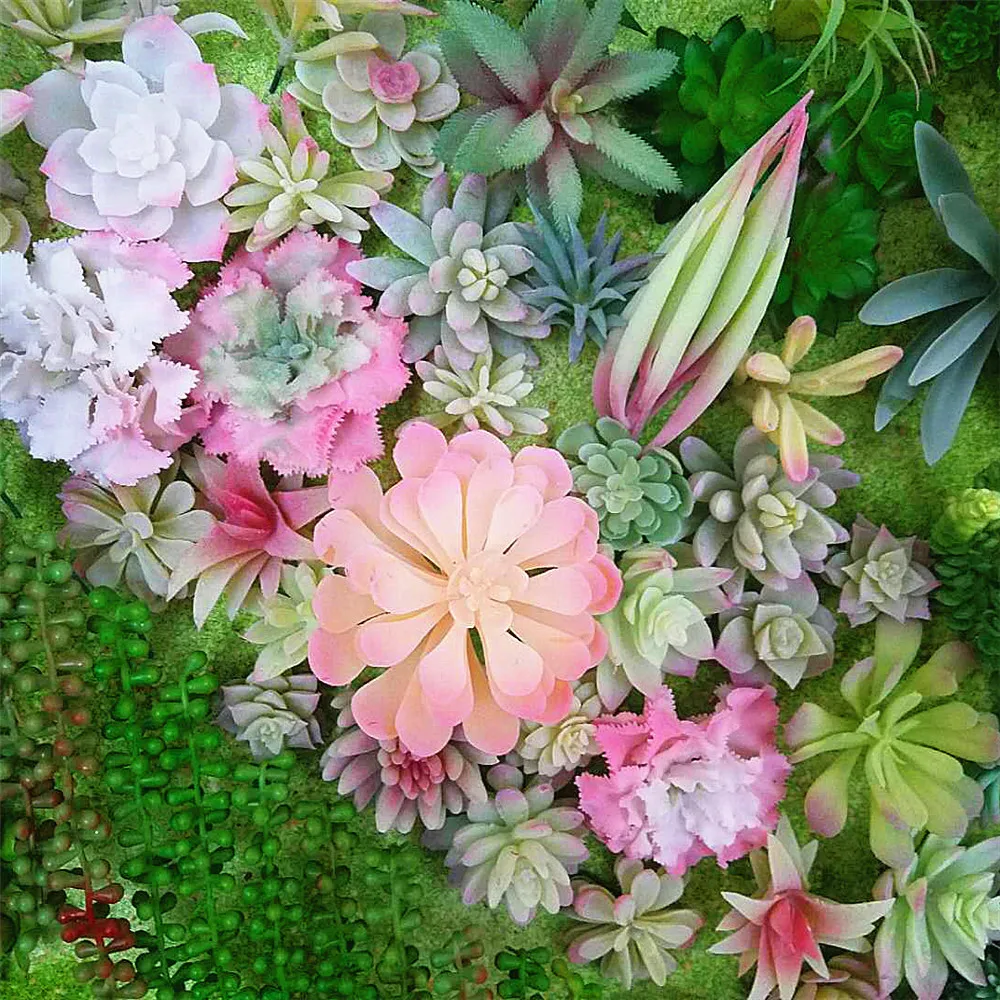Various Lifelike Mini Artificial Succulent Flowers Foliage Plastic Plant Fake Flower Wedding