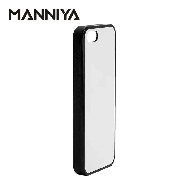 MANNIYA 2D сублимационный пустой резиновый ТПУ+ PC чехол для iphone 5/5s/SE с алюминиевыми вставками и клеем! 100 шт./лот