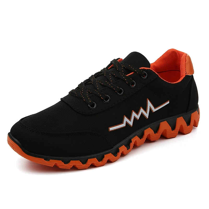 Мужская Вулканизированная обувь новая Молодежная мужская парусиновая низкая обувь Нескользящая дышащая резиновая обувь на шнуровке Повседневная обувь Calzado De Hombre - Цвет: Оранжевый