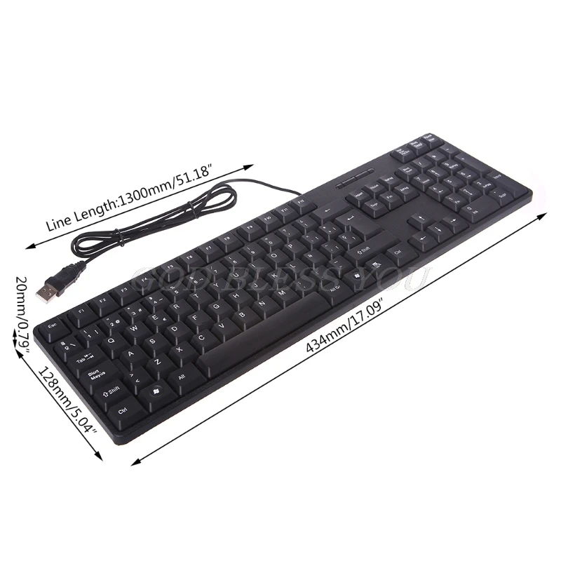 Spanish/English Silent Keyboard Waterproof Office Keyboard for Windows Computer