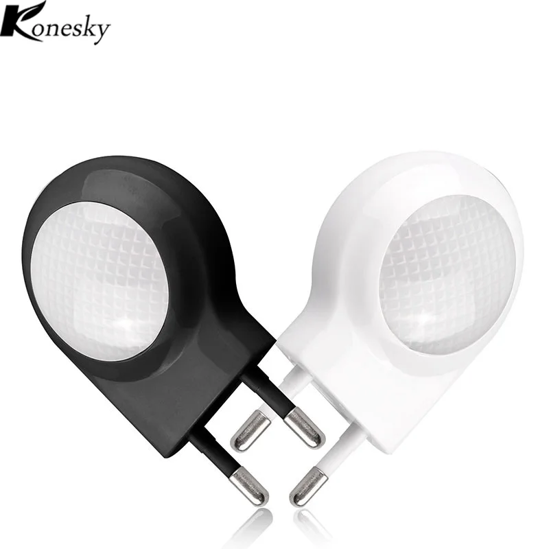 

Mini Auto ON/OFF Night Lamp LED Plug Light Bedside Bathroom Built-in Light Sensor Wall Lamp With EU Plug