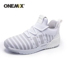 ONEMIX/женские кроссовки для бега; удобная трикотажная спортивная обувь; белая повседневная женская обувь на платформе, увеличивающая рост