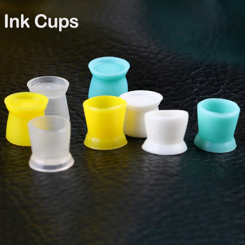 300Pcs/Bottle Plastic Small Silicone Soft Tattoo Ink Cap New Designed