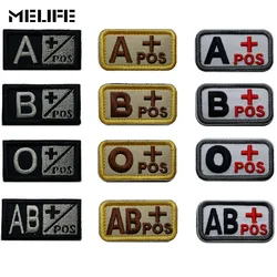 Patches de acessórios de caça, remendo tático bordado positivo para o sangue, tiras militares táticas a + o + b + ab + emblemas positivos