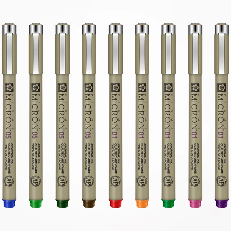

1 PC of Sakura Pigma Micron Colorful Pigment Fineliners Needle Pen Art Markers Manga Drawing Sketch-ALLEY