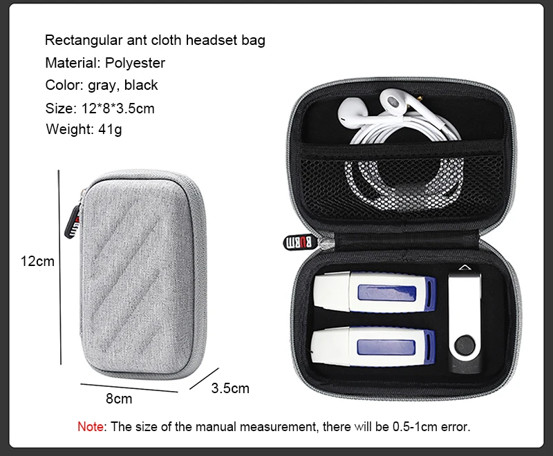 BUBM портативный чехол для наушников, защитный жесткий чехол-сумка держатель для SD TF карты наушники-вкладыши iPod флэш-накопитель и кабель