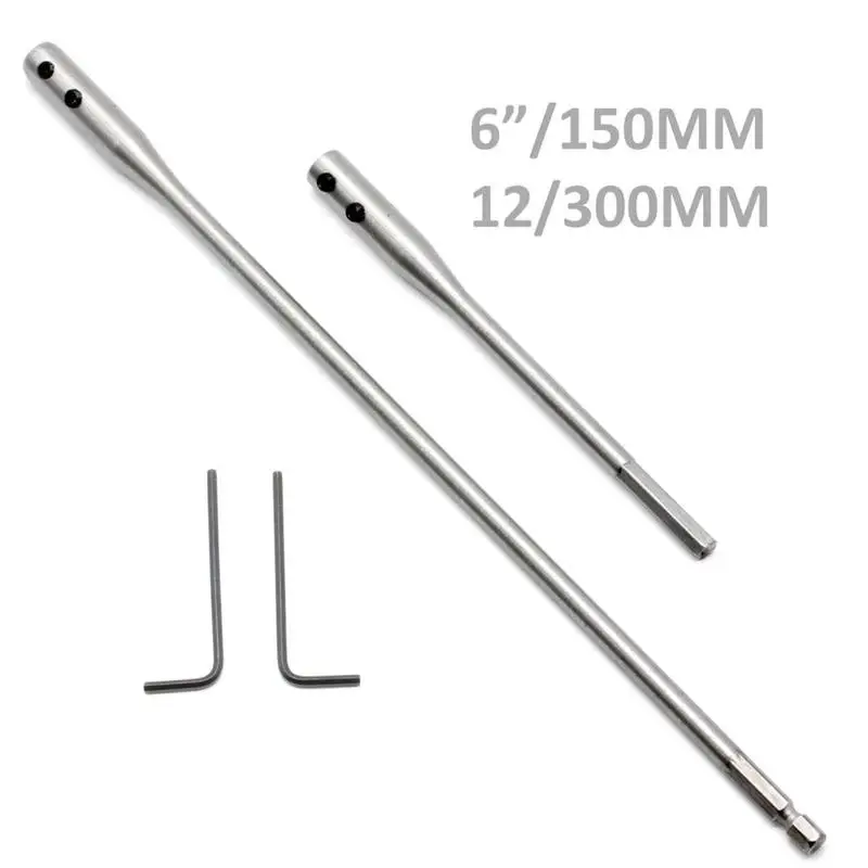

Flat Wood Bit Extension Bar Set 150mm 6" Key Drill Bit Extension Bar Paddle Bits Extender Shaft Shank Flat Wood Drill Bit