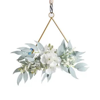 

New Geometric Metal Garland Home Decoration Simulation Hydrangea Backdrop Wall Ornament Wreath