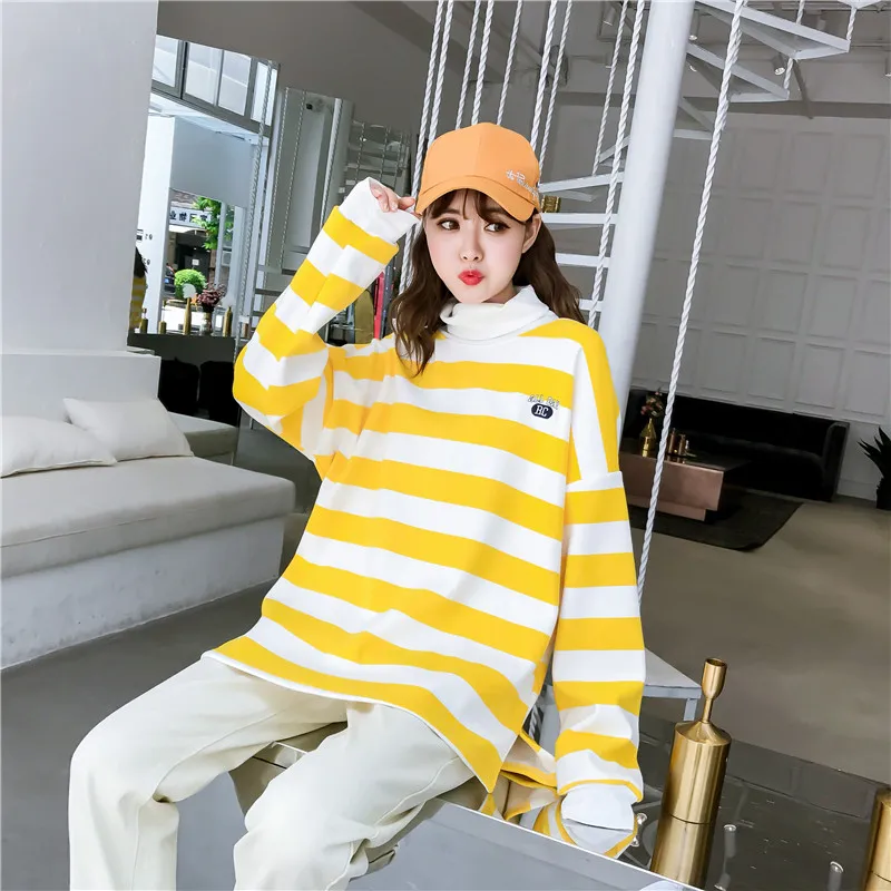 Толстовки женские мягкие свободные милые пуловеры в Корейском стиле с капюшоном женская одежда для отдыха с длинным рукавом шикарная полосатая одежда высокого качества