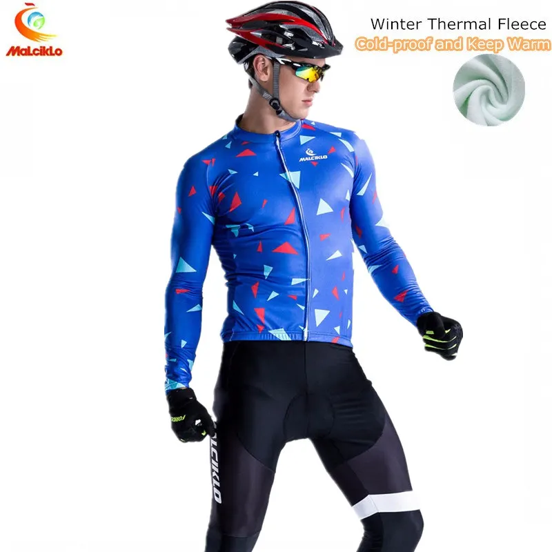

Malciklo 2018 cycling jersey pro team bike set thermal fleece ropa ciclismo hombre invierno winter cycling clothing men