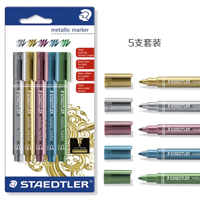 Staedtler 8323 металлический маркер ручка на водной основе краска ручка линия для поздравительных открыток ширина 1-2 мм впитывается