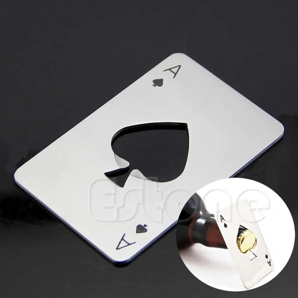 

Playing Card Ace of Spades Poker Bar Tool Bottle Soda Beer Cap Opener Men's Gift