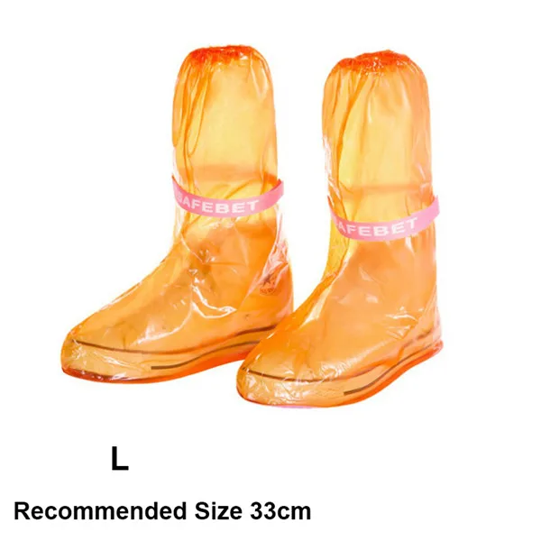 Многоразовый непромокаемый чехол для обуви водонепроницаемый Противоскользящий чехол для снежной обуви ботильоны Чехлы для обуви водонепроницаемые чехлы для обуви уличные инструменты - Цвет: Orange L