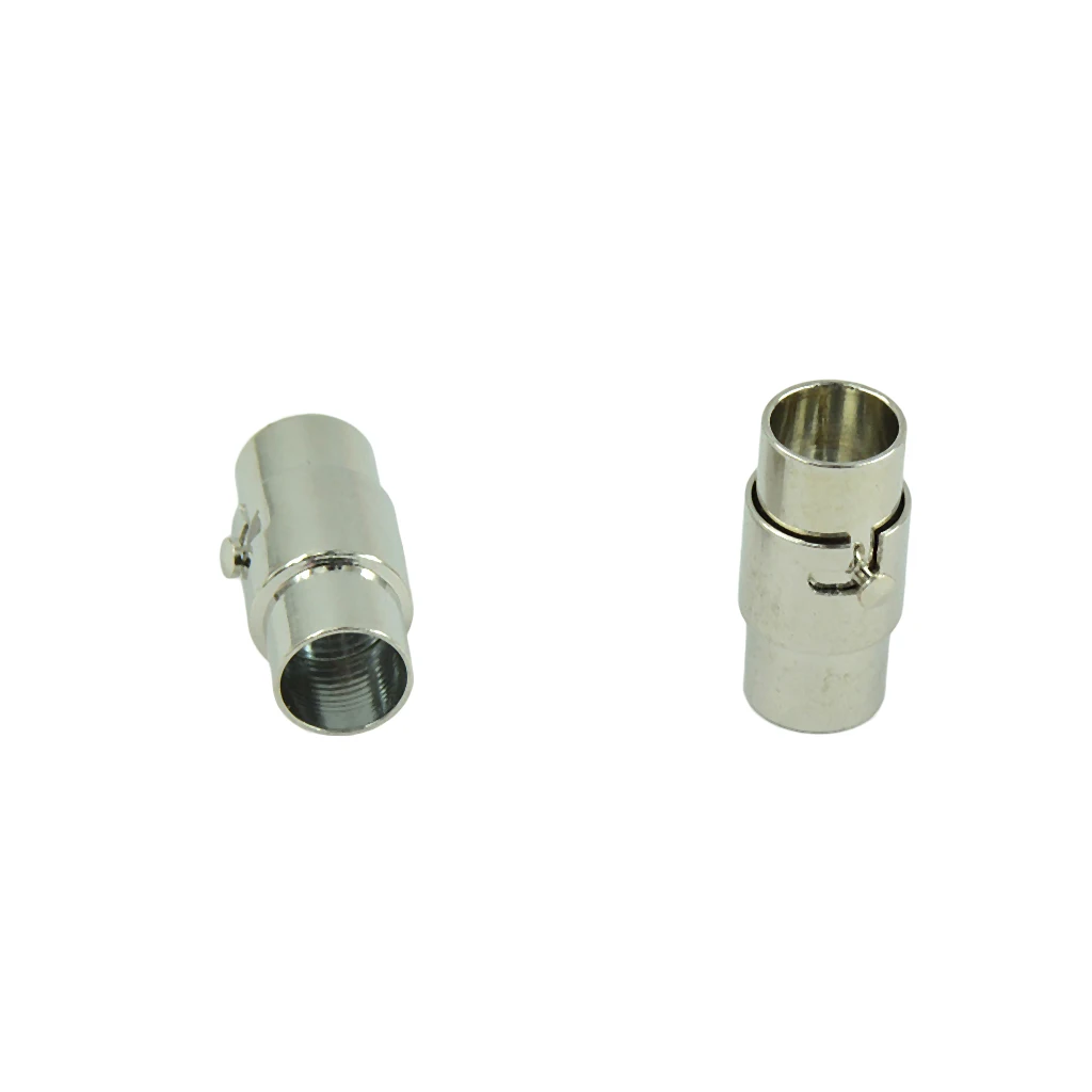 10 Sets Leather-Kumihimo Glue In Magnetic Clasp Slide Lock Bracelet for Pearl Gemstone Necklaces DIY Accessories 6mm