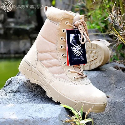 

High Quality 2018 New Army Boots Male Zipper Design Tactical Boots Outdoor Delta SWAT Shoes For Men Black Military Boots