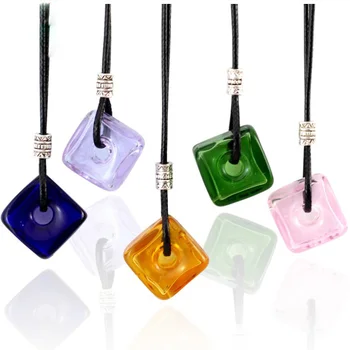 

0.5ml Essential oil bottles Empty perfume bottle Mini Small Sample Vials Colored glaze pendant handmade Square shape