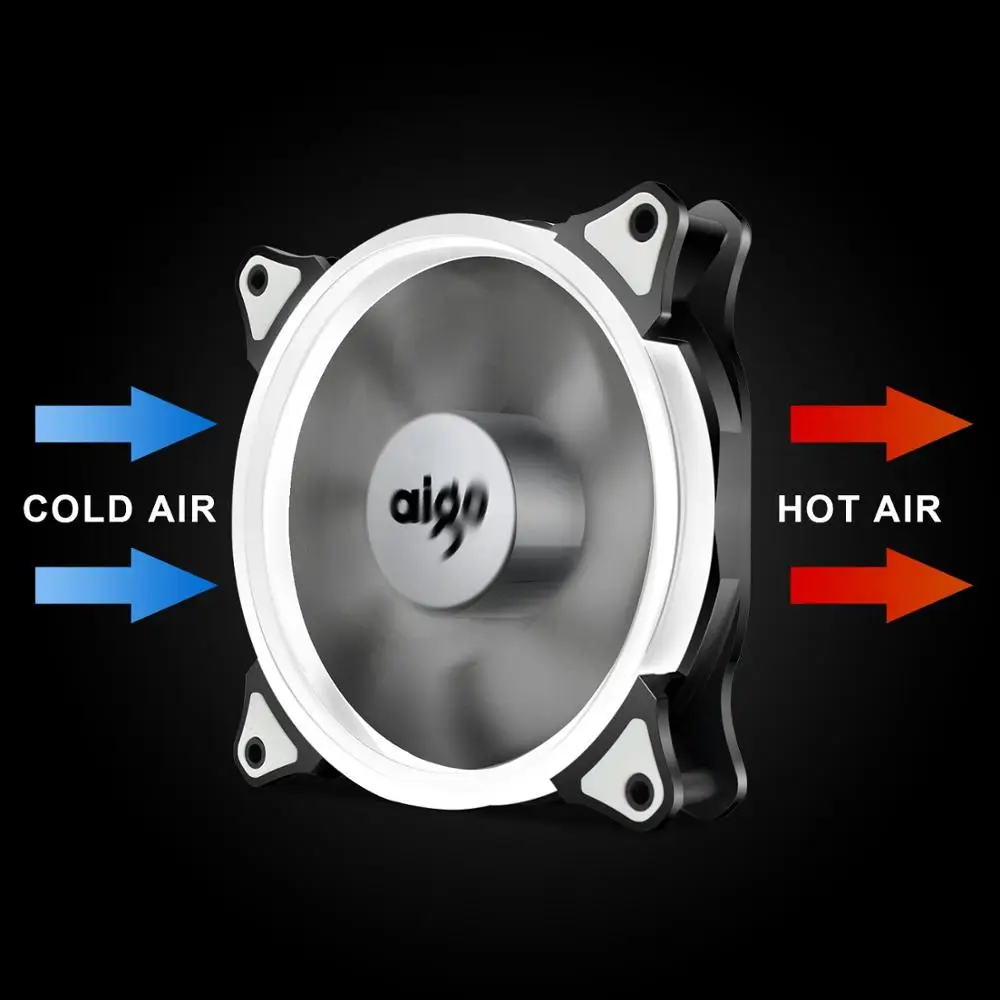 Aigo Halo светодиодный вентилятор для компьютера 120 мм, ультра бесшумный чехол, вентилятор, радиатор, Охлаждающий радиатор, 4pin+ 3 Pin PC cpu, чехол для компьютера, вентилятор