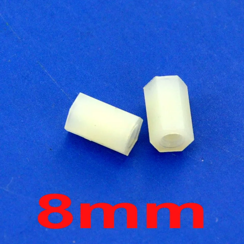 

(10 pcs/lot ) 8mm/0.32" Nylon M2 Threaded Hex Female-Female Standoff Spacer, Hexagonal.