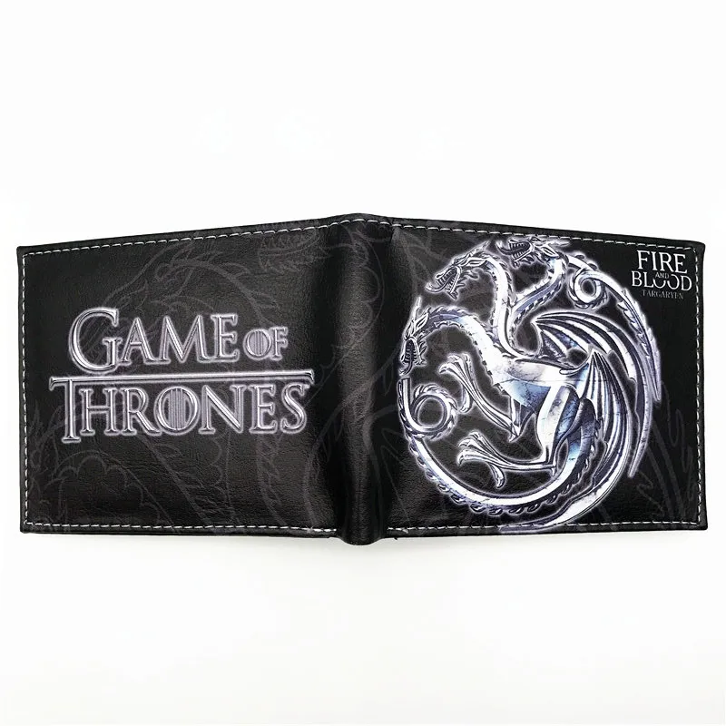Кожаный бумажник Billetera Targaryen из фильма «Игра престолов», кошельки из крови и огненного дракона для мальчиков и девочек, сумочка для денег - Цвет: Game of Thrones C