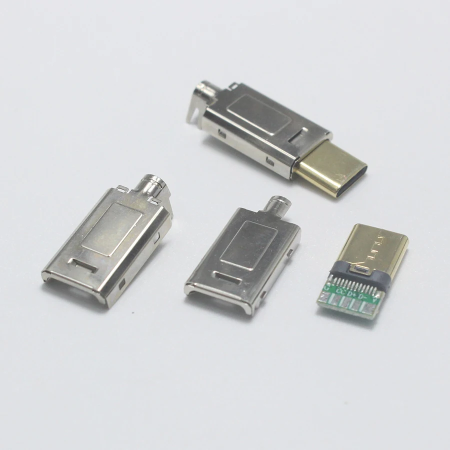 NinthQua 2 комплекта OTG USB 3,1 type-C 5Pin позолоченный штекер для DIY двусторонний штекер телефонная линия передачи данных для OD мм2 кабель