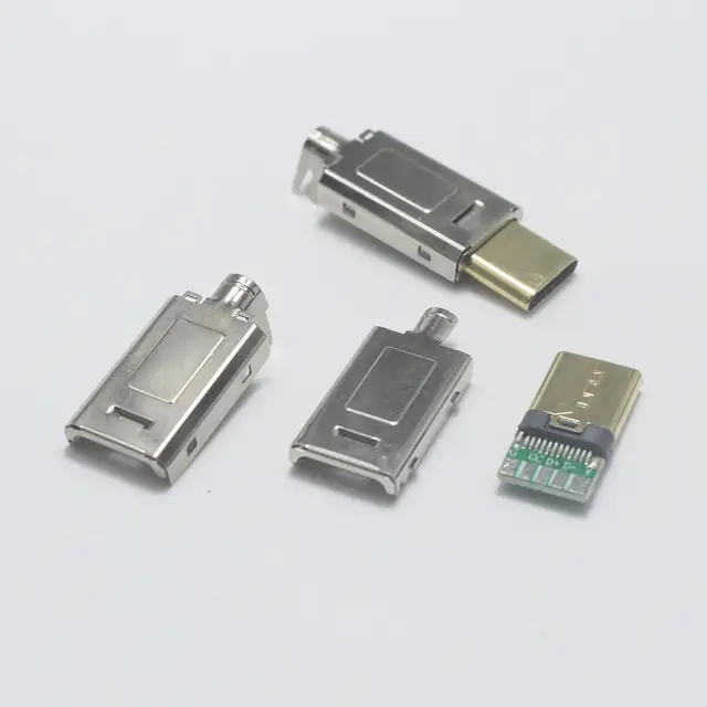 Original 10Set USB 3.1 Type-C to Type C Plug Welding Type Double-Sided Plug for DIY Data Charging Connector for OD 3.0mm2 Cable Gold-Plated Original 10Set USB 3.1 Type-C to Type C Plug Welding Type Double-Sided Plug for DIY Data Charging Connector for OD 3.0mm2 Cable Gold-Plated