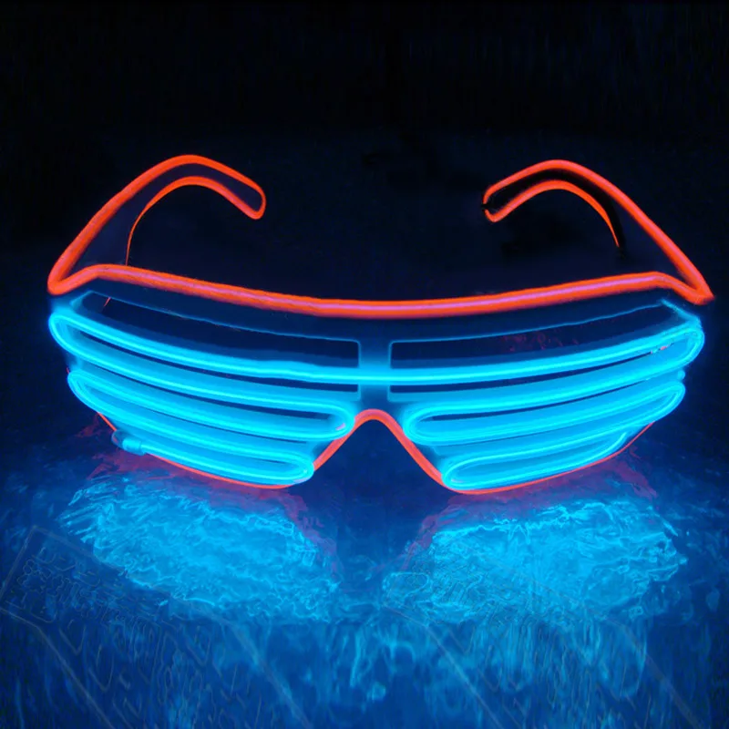 

LED Sunglasses Flashing EL Wire Luminous Light Up Neon Glasses Costumes Party Decorative Lighting Activing Props Gifts D