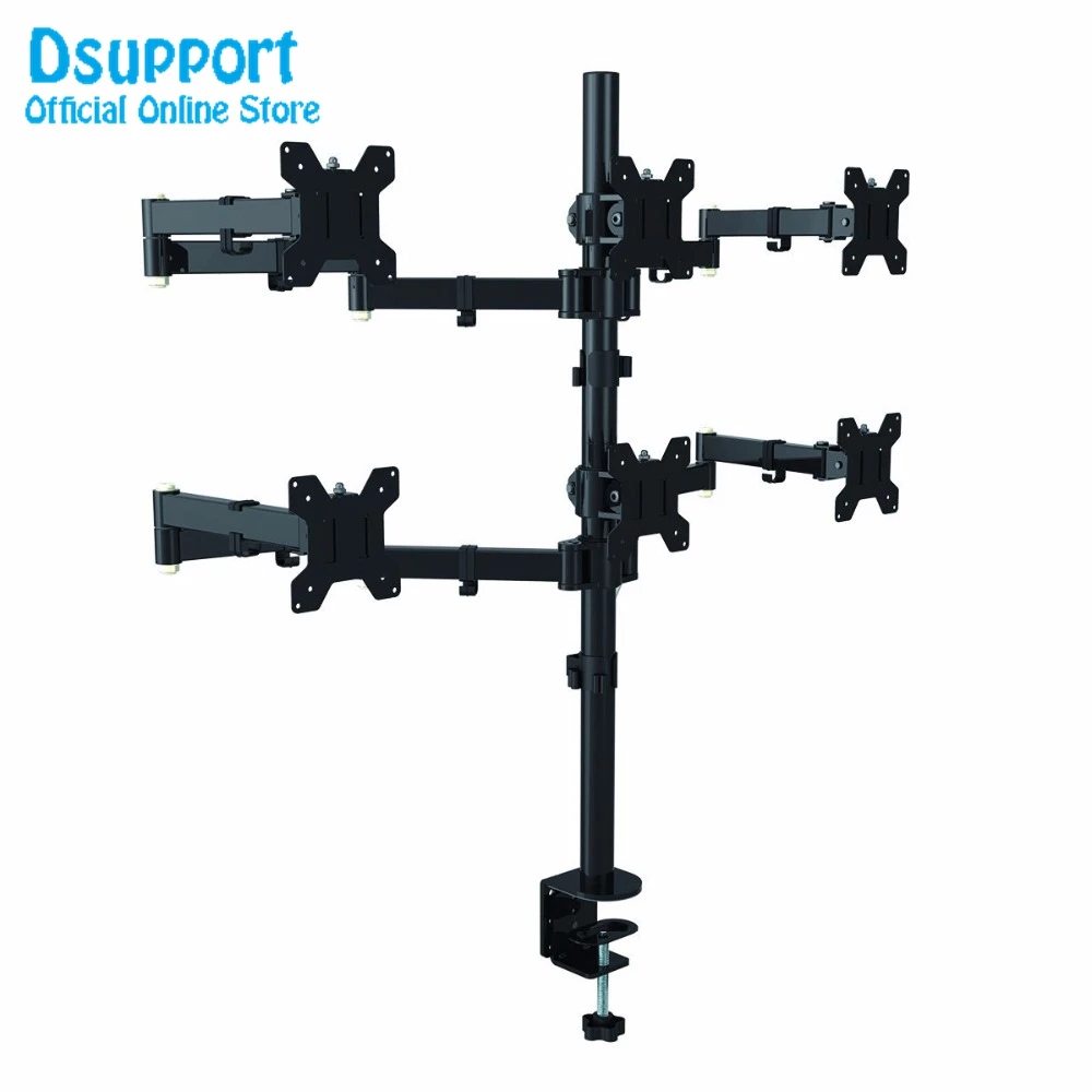 

Six Arm LCD LED Monitor Stand Desk Mount Bracket Heavy Duty & Fully Adjustable 6 Screens up to 27'