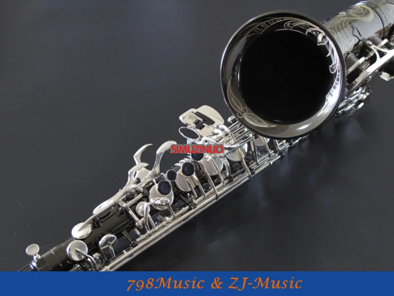 Черный никелевый корпус и серебряные ключи альт саксофон Sax Eb key High F Новый чехол