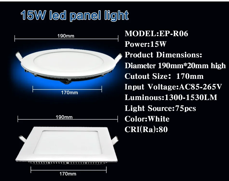 led cloud ceiling Ultra thin Design 3W 4W  6W 9W 12W 15W 18W 24W LED Ceiling Recessed Lamp Downlight / Slim Round Square Flat Panel Light gold ceiling lights