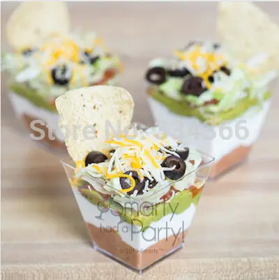 

2015 Free Shipping Disposable Dessert Cake Cup Small Cake Container Ice Cream Cake Mini Cup Cube Cup 2 oz 100 Count Box