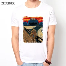 Печенье мунчер Грито де Манч версионес крик футболка Забавные Футболки Уличная футболка для мужчин Harajuku друг подарок принт хлопок