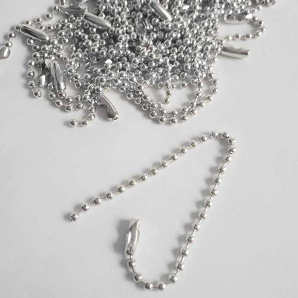 

1000Pcs 3.2mm Stainless Steel Bead Chain 10cm 12cm 15cm 20cm Metal Ball Chains Findings Jewelry Tag Chain Cothing Accessories