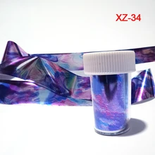 1 rulo (4*120 cm) deniz tarzı tırnak kaplaması folyo Holo mavi mor Nail Art çıkartması tasarım Holo manikür kağıt tırnak çıkartma tırnak etiket