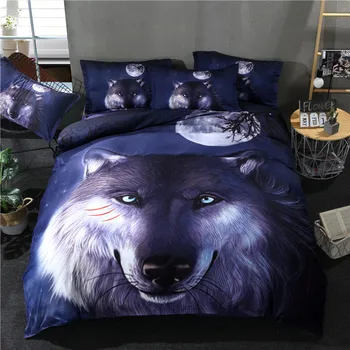 

new cool printed 3D lion/tiger bedding set duvet cover bed pillowcases polyester colorful pattern 3pcs bed linen queen twin king