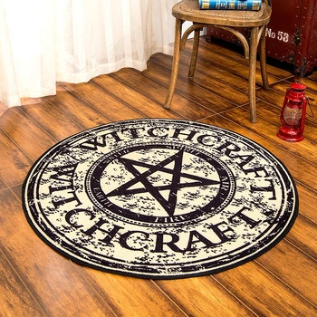 

CIGI Fashion Geometrical Round Mat Magic Pattern Creative Carpet Plus Size Mat Living Room Kitchen Anti Skid Floor Mat Doormat