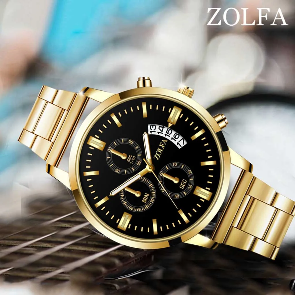 Mens Watches Top Brand Luxury Watches Quartz Watch Steel Dial Casual gold Bracele Watch relojes para hombre часы мужские#10