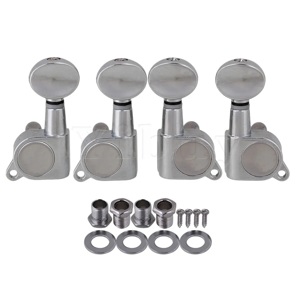 Yibuy 4PCS Ukulele 2R2L Tuner Chrome button Machine Heads w/ Mounting screws tuner Yibuy 4PCS Ukulele 2R2L Tuner Chrome button Machine Heads w/ Mounting screws tuner