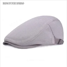 Summer Men Women Casual Beret Ivy Flat Cap Cabbie Newsboy Style Gatsby Hat Adjustable Breathable Beret Mesh Caps