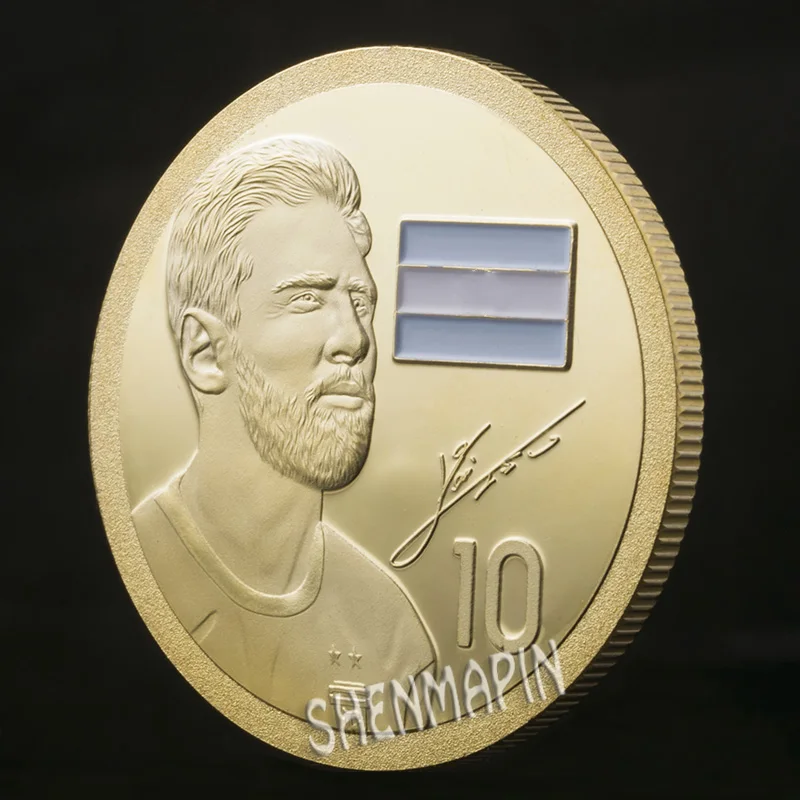 Кубок мира футболист Messi памятная монета Лига чемпионов золотые Сапоги Золотые коллекционные монеты мировой Игрок года