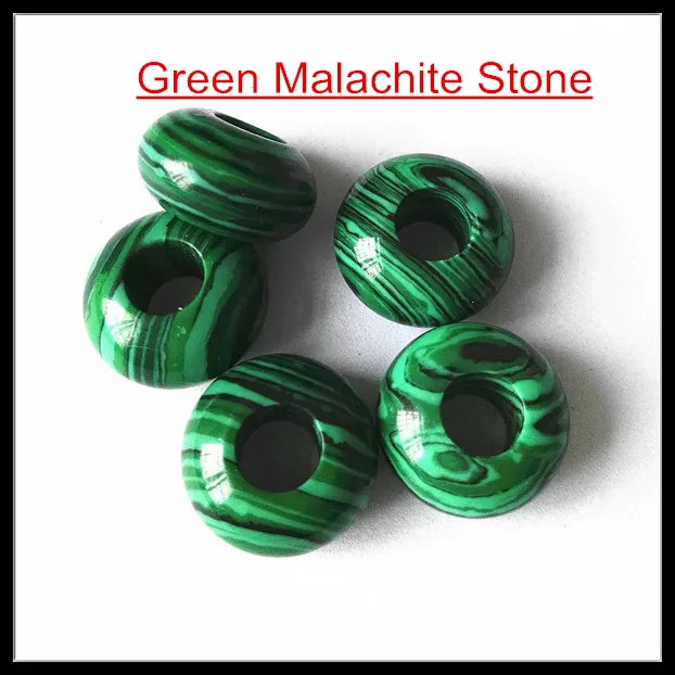 

Европейские Бусины из малахитного камня, 12 шт./лот, аксессуары для изготовления ювелирных изделий, бусины для браслетов размером 8x14 мм, размер отверстия 5 мм